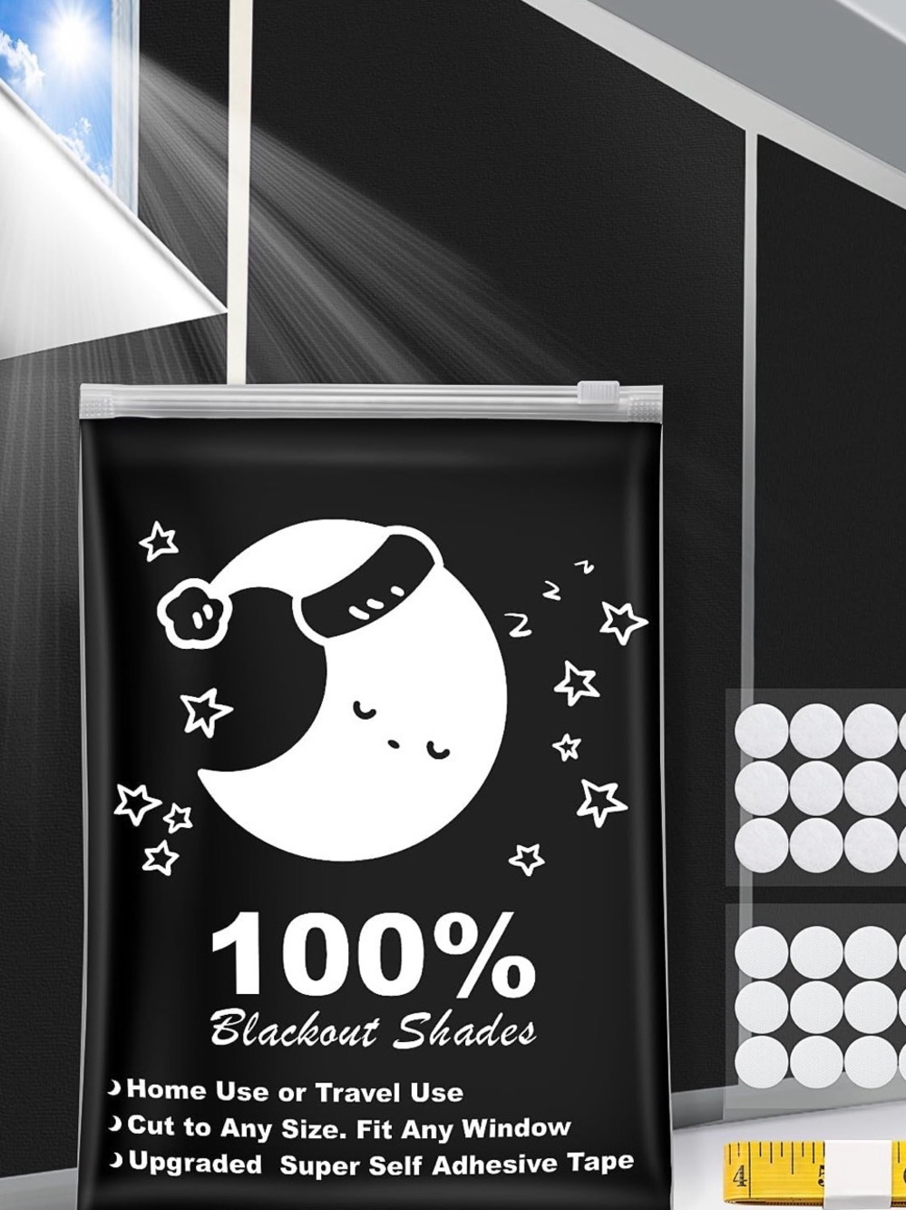 Portable Blackout Curtains, (40" x 57") Blackout Shades